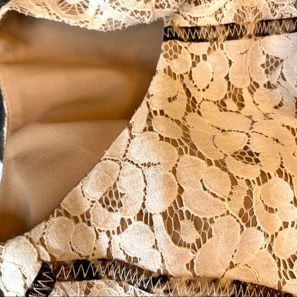 BCBGMaxAzria lace dress with animal print trim - Picture 13 of 14